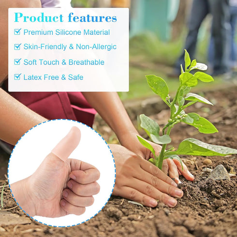 ANCIRS 10pcs Gel Finger Support Protector Caps, Silicone Fingertips for Cracking, Eczema, Trigger Finger Relief