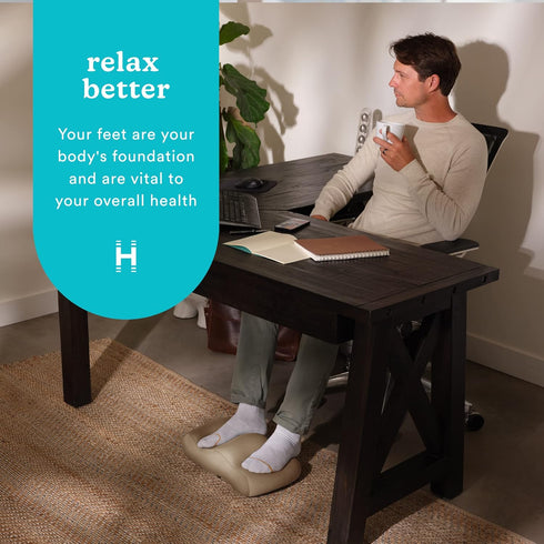 HoMedics Comfy Footrest Massager, Soothes Tired Feet and Toes, Invigorating Vibrations, Beanbag-Style Cushion, Soft