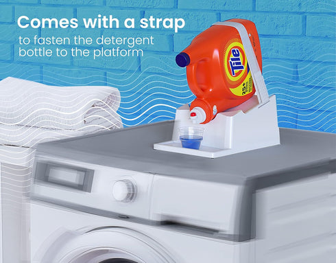 Skywin No-Spill Liquid Laundry Detergent Holder Organizer and Drip Tray for Laundry Room Organization with Laundry Soap Catcher Tray (No Strap, White, 2)