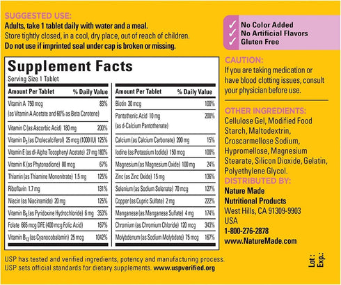 Nature Made Multi for Her 50+ Vitamin/Mineral Tablets - 90 ea (Pack of 4)