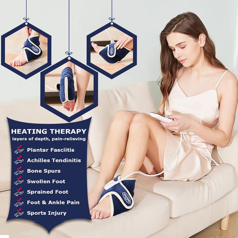 CAMECO Electric Heating Pad for Achilles Tendinitis, Adjustable 86°F-158°F for Pain Relief, Auto Shut Off Feature