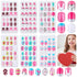 Kids Press on Nails, Thrilez 144Pcs Girls False Nails, Pre Glue Stick on Short Nails Decoration Gift for Ages 7-12