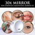 MIRRORVANA Mega-Powerful 30X Magnifying Makeup Mirror - Stick On, Ultra Portable Travel Cosmetic Mirror for Precise Makeup and Grooming, 6-inch (Chrome)