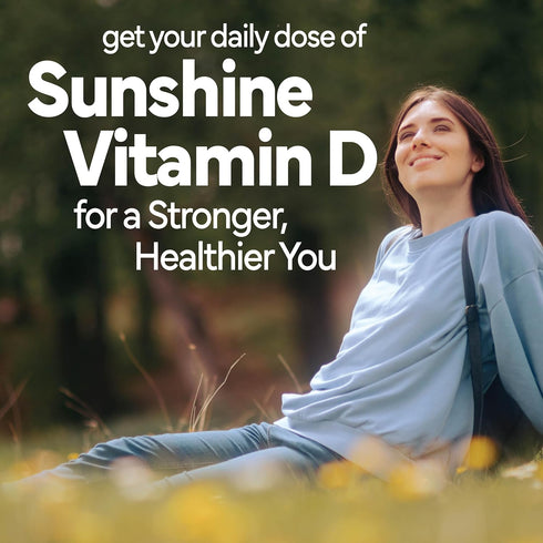 Sunshine D3 25mcg 1000 K2 Vitamin IU with Vitamin