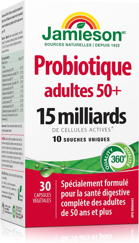 Jamieson Adult 50+ Probiotic Complex, 15 Billion, 30 Vegi Caps