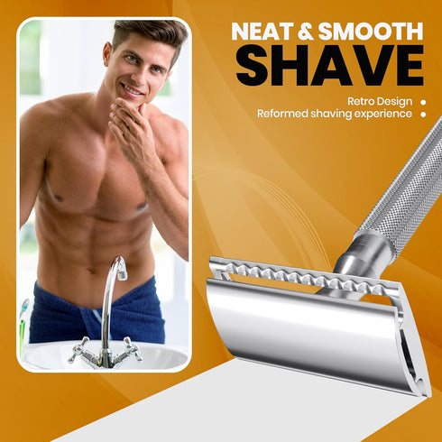 Utopia Care Double Edge Safety Razor for Men & Women with 10 Premium Stainless Steel Blades