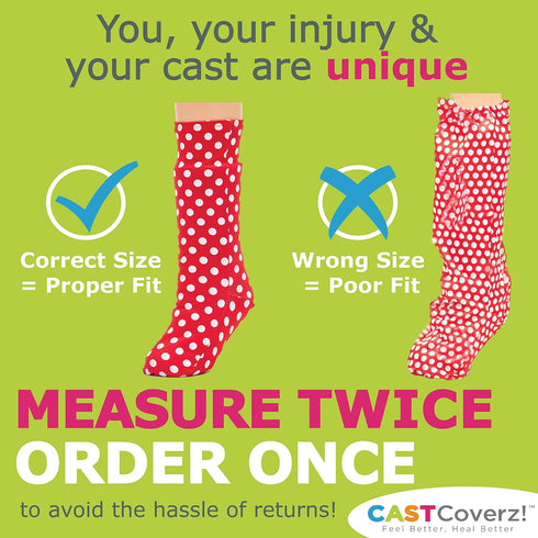 CastCoverz! Fashionable Leg Cast Cover, Real Red, Large Short - Below The Knee, Protective and Washable