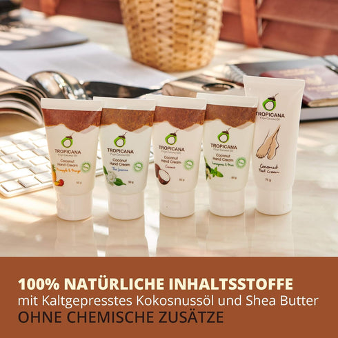 Tropicana Organic Cold Pressed Coconut Oil Hand Cream, Moisturizing, 50g, Coconut#A2U.
