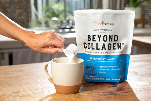 Live Conscious Beyond Collagen Multi Collagen Powder for Women w/Types I, II, III, V & X - 41 Servings