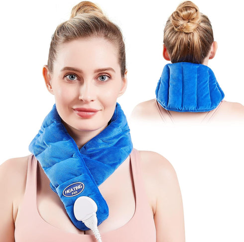 JOBYNA Neck Heating Pad, Hands-Free Electric Heated Wrap for Neck Pain Relief