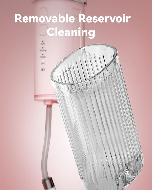 Travel Water Flosser, Portable Water Flosser, Mini Oral Irrigator, Telescopic Water Tank with 5 Nozzles, IPX7