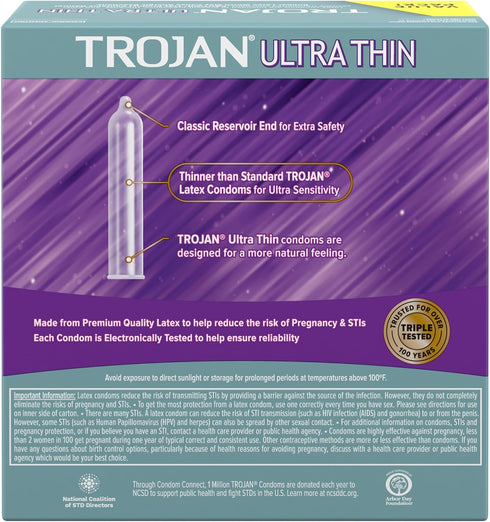 TROJAN 36 Count 12 Count Ultra Thin Condoms and Her Pleasure Sensations Spermicidal Lubricated Condoms
