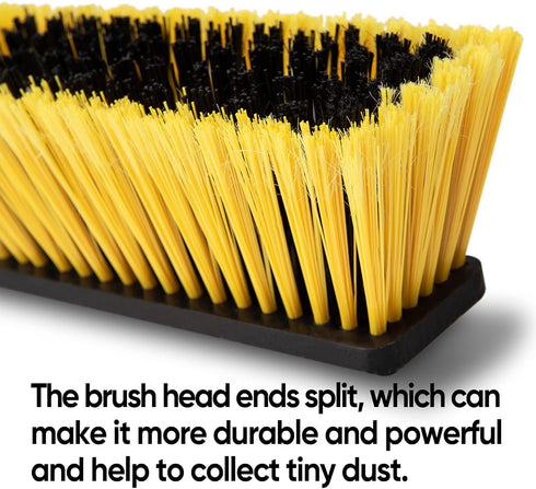 Yocada 24 inch Push Broom Brush, 65.3 inch Long Handle Heavy-Duty Outdoor Commercial Broom for Cleaning