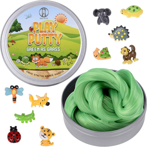 Inner-Active Play Putty Therapy Putty for Kids with Charms Green as Grass