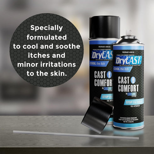 Cast Comfort Itching and Odor Relief Spray, Cools and Relieves Itchy Cast, Blue