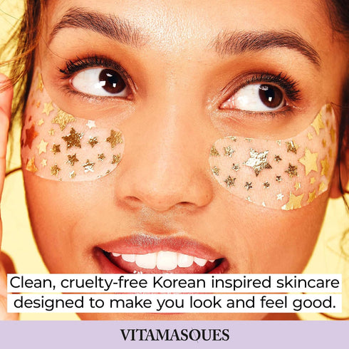 Vitamasques Vegan Collagen Eye Pads, 3-Pack - Firming & Brightening Anti-Aging Under Eye Mask for Puffiness