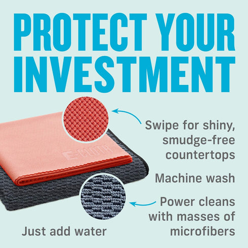 E-Cloth Granite & Stone Cleaning Kit - Premium Microfiber Cloth for Cleaning and Polishing Granite, Marble, and Stone