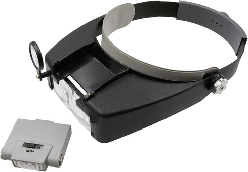 Zega Crafts Headband Magnifier with 3 Multi-Depth Lenses & Detachable Worklight