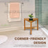 ecohistory naturally timeless 12in, Shower Foot Rest Acacia Wood Shower Stool for Shaving Legs, Waterproof Corner