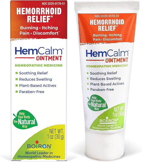Boiron HemCalm Ointment for Pain, Itching, Swelling, or Discomfort Relief - 1 oz