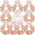 WILLBOND 10 Pcs Bridal Hair Scrunchies, Satin Bridesmaid Hair Ties for Wedding Party Favors (Dark Pink and White)