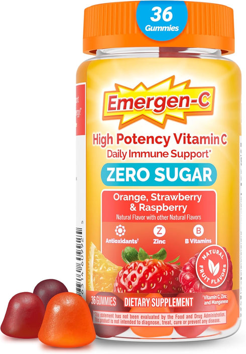 Emergen-C Zero Sugar Immune Support Adult Gummies, 36 Count