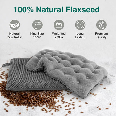 Microwavable Heating Pads, 15 * 9", Weighted Moist Microwave Heat Pad for Cramps, Neck, Shoulder, Back Pain Relief