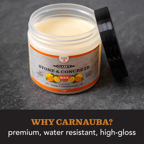 CLARK’S Stone and Concrete Wax, Soapstone Wax with Orange and Lemon Extracts, Preserves and Protects Surfaces