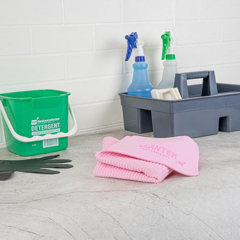 Restaurantware-Clean Tek Professional Cleaning Cloth, 25.2 x 16.9 Inch Reusable Microfiber Towel, Absorbent, Pink