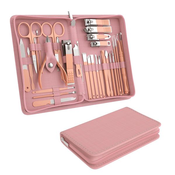 Manicure Set, Nail Clipper Kit with Luxurious Travel Case, 31 Pieces Personal Care Tools for Men Women Family