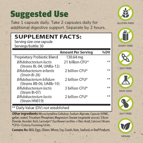Master Supplements TruBifido - 30 Capsules, Powerful Probiotic for Colon Health & Energy, Gluten Free