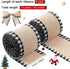 2 Rolls Christmas Buffalo Plaid Wired Edge Ribbons, 216 Inch Craft Wrapping Ribbon, Black and White