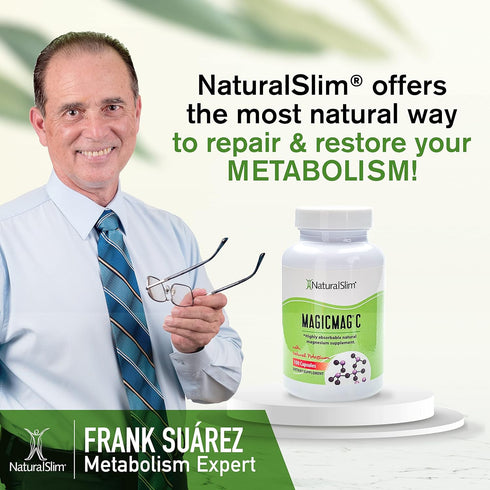 NaturalSlim Potassium Magnesium Supplement, 100 Capsules - MagicMag C for Sleep Support & Heart Health