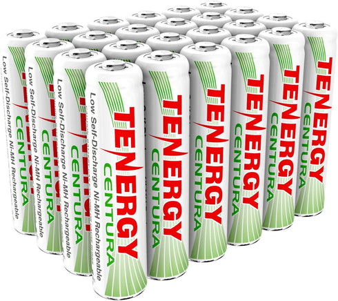 Tenergy Centura AAA NIMH Rechargeable Battery, 800mAh Low Self-Discharge, 24 Pack