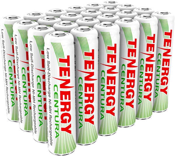 Tenergy Centura AAA NIMH Rechargeable Battery, 800mAh Low Self-Discharge, 24 Pack