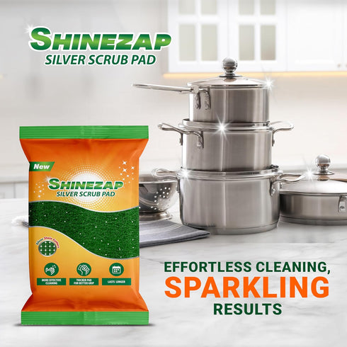 12 PCS Heavy Duty Scour Pads, Green Reusable Scouring Pads for Kitchen, Sink, Garage, Multipurpose Cleaning