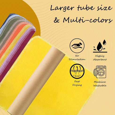 30 Pack Reusable Paper Towels Roll - Jumbo Large Paperless Cotton Flannel Washable Cloth Napkins for Kitchen