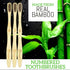 Lingito 6-Pack Natural Charcoal Bamboo Toothbrushes, BPA Free Soft Bristles, Eco Friendly & Vegan