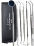 Premium Dental Tools, Professional Hygiene Cleaning Kit, Stainless Tooth Scraper, Plaque Remover, Set of 6 with CASE