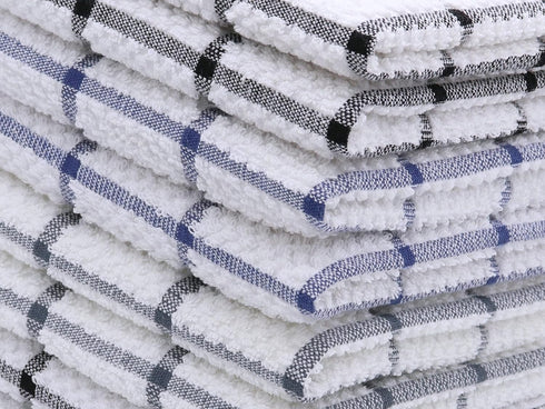 PPAXL 12 12 Inches, 8pc/Set Cotton Grid Dish Cloths, Terry Cleaning Rags, x Light and Soft, Quick Drying Dish Rags