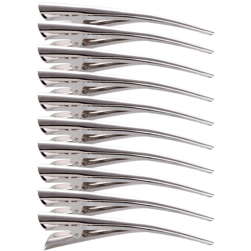 LONEEDY 10 Pack Duckbill Hair Clips, Metal Alligator Curl Clips for Hair Styling, Non-slip Hair Barrettes