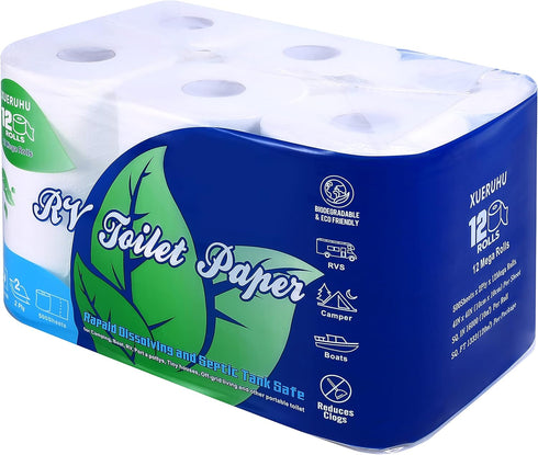 XUERUHU RV Toilet Paper Quick Dissolve 2 Ply Septic Safe, Biodegradable, 500-Sheet 12