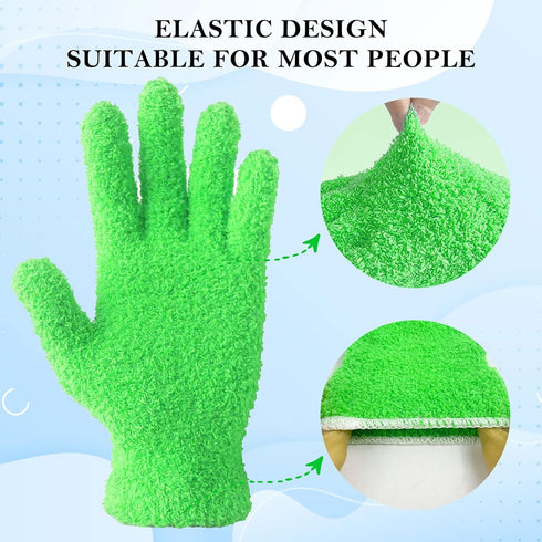 Evridwear Microfiber Plant Dusting Gloves, Reusable Leaf Cleaning Glove for Houseplants, Blinds, Furniture