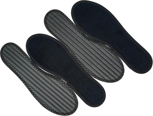 Happystep Cotton Terry Cloth Insoles - Barefoot Shoe Inserts, Moisture-Wicking, Washable, 2 Pairs of Black (Women Size