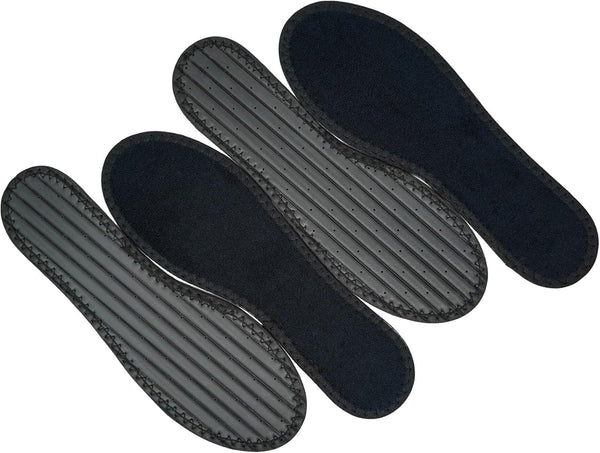 Happystep Cotton Terry Cloth Insoles - Barefoot Shoe Inserts, Moisture-Wicking, Washable, 2 Pairs of Black (Women Size
