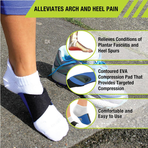 Pro-Tec Arch Premium Compression Brace, Adjustable Foot Support for Men & Women, Pain Relief