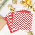 Disposable 2-ply Party Napkins, Striped Chevron Polka Dot Paper Napkins for Birthday, 60-Count, 13" x 13" Red