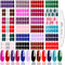 JERCLITY 24 Sheets Glitter Solid Color Nail Polish Strips, Self-Adhesive Nail Stickers for Women