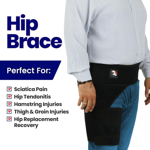 Plus Size Hip Brace Compression Sleeve for Thigh | Sciatica Pain Relief Device | Hip Support for Women & Men | X-LG /