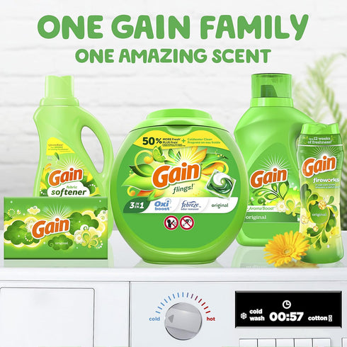Gain flings Laundry Detergent Soap Pacs, HE Compatible, 112 ct Original Scent